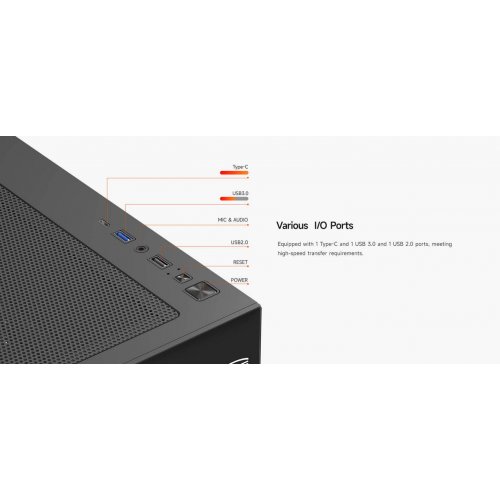 Корпус PCCooler C3 T700 ARGB Tempered Glass без БП Black купить в Украине: Киев, Днепр, Харьков, Одесса  | Проверка совместимости, низкая цена, отзывы, характеристики от TELEMART фото