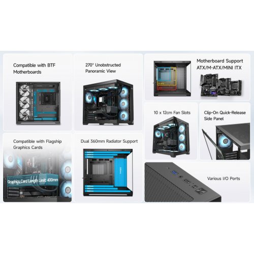 Корпус PCCooler C3 T700 Tempered Glass без БЖ White купити в Україні: Київ, Львів, Хмельницький, Тернопіль | Перевірка сумісності, низька ціна, відгуки, характеристики від TELEMART фото