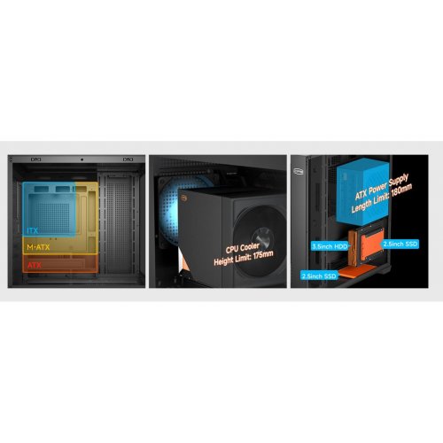 Корпус PCCooler C3 T700 Tempered Glass без БЖ White купити в Україні: Київ, Львів, Хмельницький, Тернопіль | Перевірка сумісності, низька ціна, відгуки, характеристики від TELEMART фото