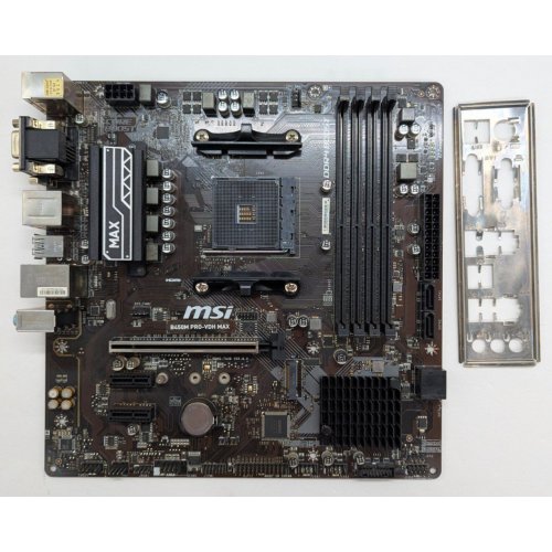 Материнская плата MSI B450M PRO-VDH MAX (sAM4, AMD B450) (Восстановлено продавцом, 809514) купить в Украине: Киев, Днепр, Харьков, Одесса  | Проверка совместимости, низкая цена, отзывы, характеристики от TELEMART фото