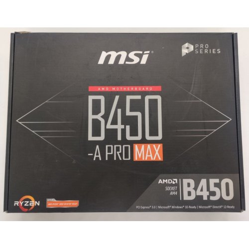 Материнская плата MSI B450-A PRO MAX (sAM4, AMD B450) (Восстановлено продавцом, 809607) купить в Украине: Киев, Днепр, Харьков, Одесса  | Проверка совместимости, низкая цена, отзывы, характеристики от TELEMART фото