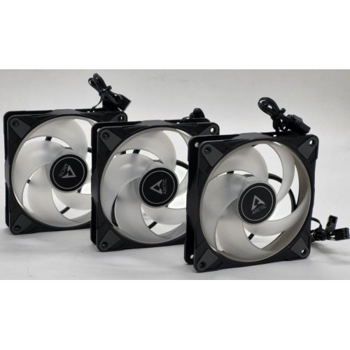 Набір кулерів для корпусу Arctic P12 PWM PST A-RGB 0dB (3-Fan Pack) (ACFAN00232A) Black (Відновлено продавцем, 809661) купити в Україні: Київ, Львів, Хмельницький, Тернопіль | Перевірка сумісності, низька ціна, відгуки, характеристики від TELEMART фото