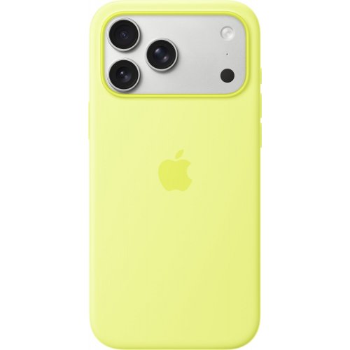 Чехол для смартфона Apple Silicone Case with MagSafe for Apple iPhone 17 Pro Max (MGFM4ZM/A) Neon Yellow купить в Украине: Киев, Днепр, Харьков, Одесса  | Низкая цена, отзывы, характеристики от TELEMART фото
