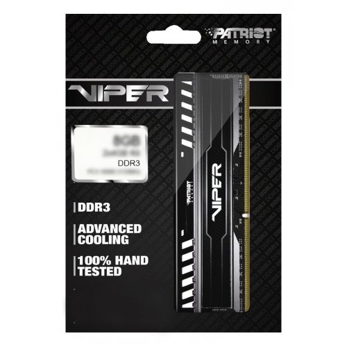 ОЗУ Patriot DDR3 8GB 1600Mhz Viper 3 (PV38G160C0) Black купить в Украине: Киев, Днепр, Харьков, Одесса  | Проверка совместимости, низкая цена, отзывы, характеристики от TELEMART фото