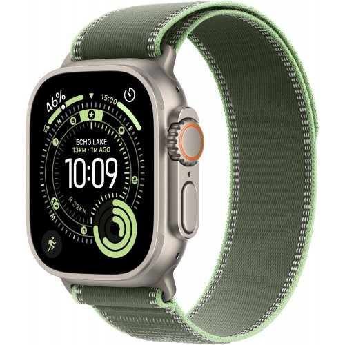 Ремешок Apple Trail Loop Natural Titanium Finish for Apple Watch 49mm S/M (MFT44ZM/A) Green/Neon купить в Украине: Киев, Днепр, Харьков, Одесса  | Низкая цена, отзывы, характеристики от TELEMART фото