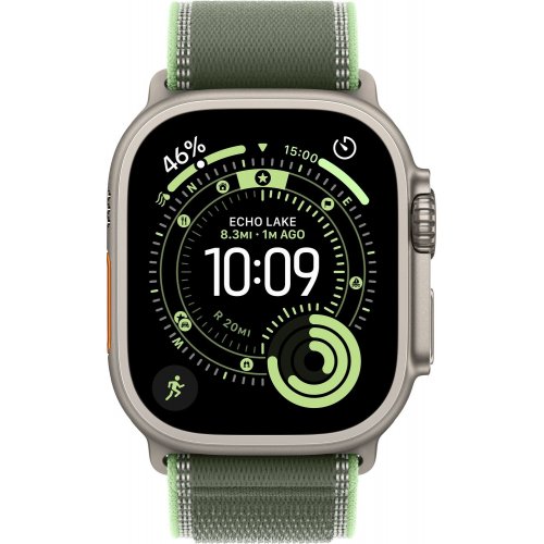 Ремешок Apple Trail Loop Natural Titanium Finish for Apple Watch 49mm S/M (MFT44ZM/A) Green/Neon купить в Украине: Киев, Днепр, Харьков, Одесса  | Низкая цена, отзывы, характеристики от TELEMART фото