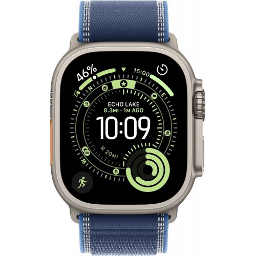 Ремешок Apple Trail Loop Natural Titanium Finish for Apple Watch 49mm M/L (MFT74ZM/A) Blue/Bright Blue купить в Украине: Киев, Днепр, Харьков, Одесса  | Низкая цена, отзывы, характеристики от TELEMART фото