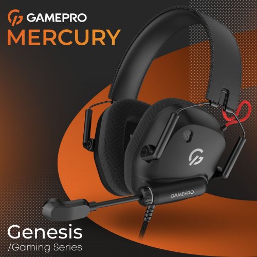 Наушники GamePro Genesis Mercury (HS120B) Black купить в Украине: Киев, Днепр, Харьков, Одесса  | Низкая цена, отзывы, характеристики от TELEMART фото