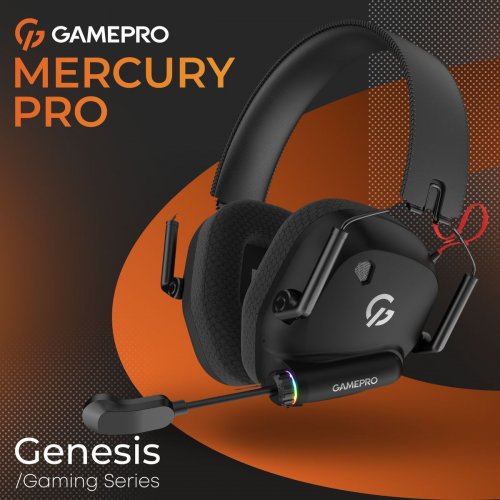 Наушники GamePro Genesis Mercury Pro Wireless (HSW120B) Black купить в Украине: Киев, Днепр, Харьков, Одесса  | Низкая цена, отзывы, характеристики от TELEMART фото