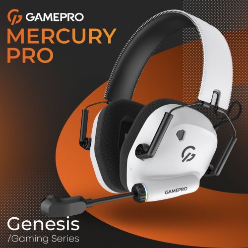 Наушники GamePro Genesis Mercury Pro Wireless (HSW120W) White купить в Украине: Киев, Днепр, Харьков, Одесса  | Низкая цена, отзывы, характеристики от TELEMART фото
