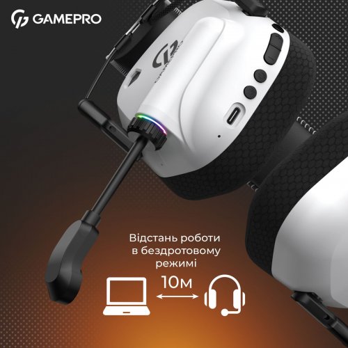 Наушники GamePro Genesis Mercury Pro Wireless (HSW120W) White купить в Украине: Киев, Днепр, Харьков, Одесса  | Низкая цена, отзывы, характеристики от TELEMART фото