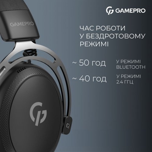 Навушники GamePro Asgard Skald Wireless (HSW160B) Black купити в Україні: Київ, Львів, Хмельницький, Тернопіль | Низька ціна, відгуки, характеристики від TELEMART фото