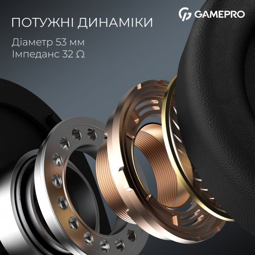 Навушники GamePro Asgard Skald Wireless (HSW160B) Black купити в Україні: Київ, Львів, Хмельницький, Тернопіль | Низька ціна, відгуки, характеристики від TELEMART фото