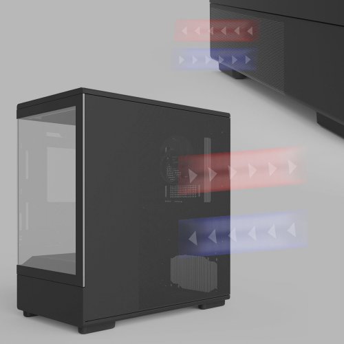 Корпус Zalman P10 Tempered Glass без БЖ Black (Стан нового, 809952) купити в Україні: Київ, Львів, Хмельницький, Тернопіль | Перевірка сумісності, низька ціна, відгуки, характеристики від TELEMART фото