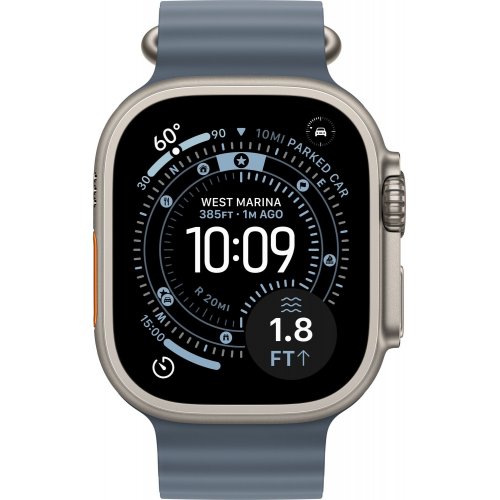 Подовжувач ремінця Apple Ocean Band Extension Natural Titanium Finish for Apple Watch 49mm (MGCE4ZM/A) Anchor Blue купити в Україні: Київ, Львів, Хмельницький, Тернопіль | Низька ціна, відгуки, характеристики від TELEMART фото