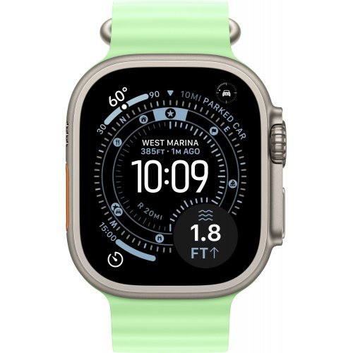 Подовжувач ремінця Apple Ocean Band Extension Natural Titanium Finish for Apple Watch 49mm (MGCG4ZM/A) Neon Green купити в Україні: Київ, Львів, Хмельницький, Тернопіль | Низька ціна, відгуки, характеристики від TELEMART фото