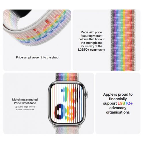Ремешок Apple Sport Loop for Apple Watch 45mm (MGXV4ZM/A) Pride Edition купить в Украине: Киев, Днепр, Харьков, Одесса  | Низкая цена, отзывы, характеристики от TELEMART фото