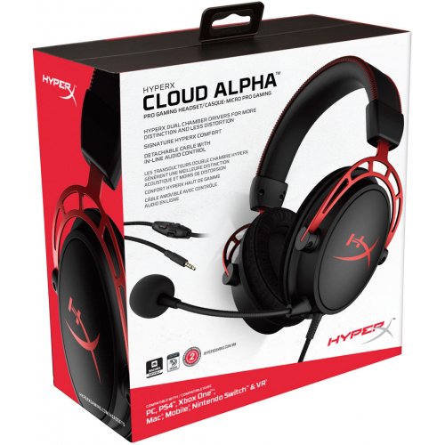 Наушники HyperX Cloud Alpha (4P5L1AM) Black купить в Украине: Киев, Днепр, Харьков, Одесса  | Низкая цена, отзывы, характеристики от TELEMART фото