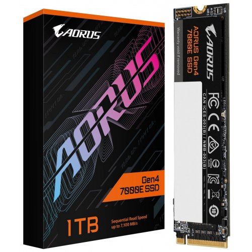 SSD-диск Gigabyte AORUS Gen4 7000E 3D NAND TLC 1TB M.2 (2280 PCI-E) NVMe 1.4 (AG470E1TB) купити в Україні: Київ, Львів, Хмельницький, Тернопіль | Перевірка сумісності, низька ціна, відгуки, характеристики від TELEMART фото