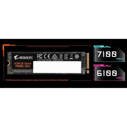 SSD-диск Gigabyte AORUS Gen4 7000E 3D NAND TLC 1TB M.2 (2280 PCI-E) NVMe 1.4 (AG470E1TB) купити в Україні: Київ, Львів, Хмельницький, Тернопіль | Перевірка сумісності, низька ціна, відгуки, характеристики від TELEMART фото