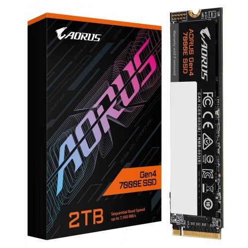 SSD-диск Gigabyte AORUS Gen4 7000E 3D NAND TLC 2TB M.2 (2280 PCI-E) NVMe 1.4 (AG470E2TB) купити в Україні: Київ, Львів, Хмельницький, Тернопіль | Перевірка сумісності, низька ціна, відгуки, характеристики від TELEMART фото