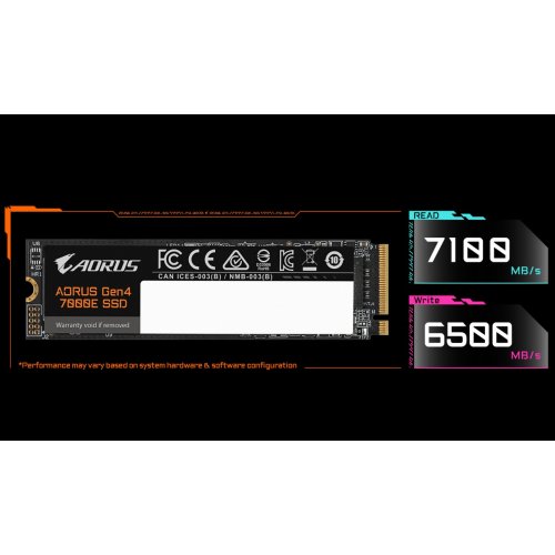 SSD-диск Gigabyte AORUS Gen4 7000E 3D NAND TLC 2TB M.2 (2280 PCI-E) NVMe 1.4 (AG470E2TB) купити в Україні: Київ, Львів, Хмельницький, Тернопіль | Перевірка сумісності, низька ціна, відгуки, характеристики від TELEMART фото