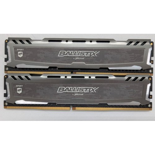 Озп Crucial DDR4 16GB (2x8GB) 3200Mhz Ballistix Sport LT Gray (BLS2K8G4D32AESBK) (Відновлено продавцем, 810567) купити в Україні: Київ, Львів, Хмельницький, Тернопіль | Перевірка сумісності, низька ціна, відгуки, характеристики від TELEMART фото