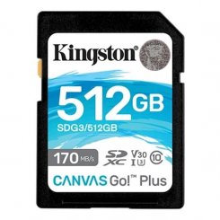 Уценка карта памяти Kingston SDXC Canvas Go! Plus 512GB Class 10 UHS-I U3 (SDG3/512GB) (Вскрытая упаковка, 810830)