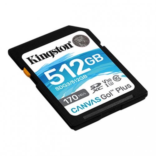Уценка карта памяти Kingston SDXC Canvas Go! Plus 512GB Class 10 UHS-I U3 (SDG3/512GB) (Вскрытая упаковка, 810830) купить в Украине: Киев, Днепр, Харьков, Одесса  | Низкая цена, отзывы, характеристики от TELEMART фото