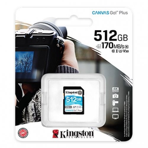 Уценка карта памяти Kingston SDXC Canvas Go! Plus 512GB Class 10 UHS-I U3 (SDG3/512GB) (Вскрытая упаковка, 810830) купить в Украине: Киев, Днепр, Харьков, Одесса  | Низкая цена, отзывы, характеристики от TELEMART фото