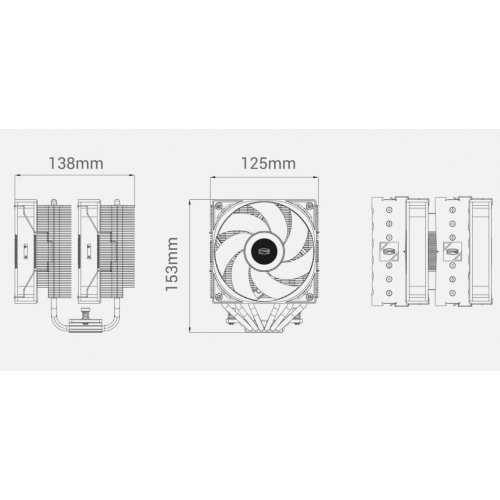 Кулер PCCooler RT620 Black купить в Украине: Киев, Днепр, Харьков, Одесса  | Проверка совместимости, низкая цена, отзывы, характеристики от TELEMART фото