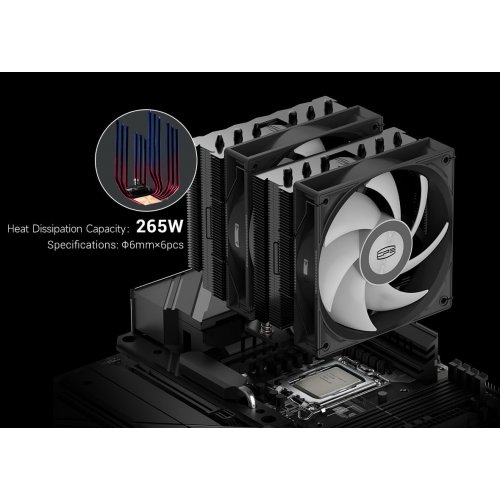 Кулер PCCooler RT620 ARGB Black купити в Україні: Київ, Львів, Хмельницький, Тернопіль | Перевірка сумісності, низька ціна, відгуки, характеристики від TELEMART фото
