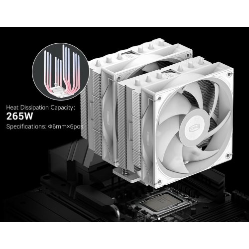 Кулер PCCooler RT620 ARGB White купити в Україні: Київ, Львів, Хмельницький, Тернопіль | Перевірка сумісності, низька ціна, відгуки, характеристики від TELEMART фото
