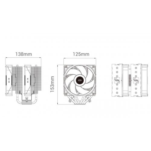 Кулер PCCooler RT620 Pro ARGB Black купити в Україні: Київ, Львів, Хмельницький, Тернопіль | Перевірка сумісності, низька ціна, відгуки, характеристики від TELEMART фото
