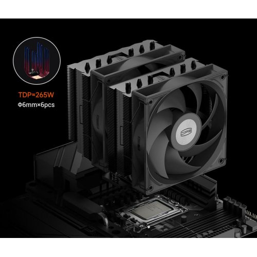 Кулер PCCooler RT620 Pro ARGB Black купити в Україні: Київ, Львів, Хмельницький, Тернопіль | Перевірка сумісності, низька ціна, відгуки, характеристики від TELEMART фото