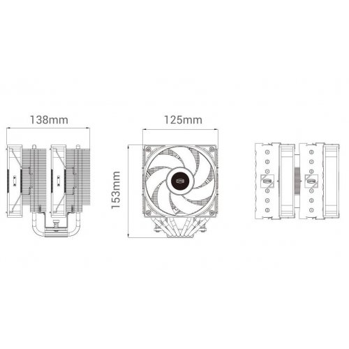 Кулер PCCooler RT620 Pro ARGB White купити в Україні: Київ, Львів, Хмельницький, Тернопіль | Перевірка сумісності, низька ціна, відгуки, характеристики від TELEMART фото