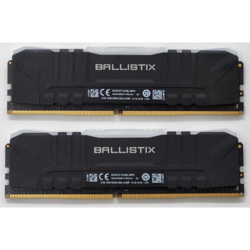 Озп Crucial DDR4 16GB (2x8GB) 3200Mhz Ballistix RGB Black (BL2K8G32C16U4BL) (Відновлено продавцем, 811000) купити в Україні: Київ, Львів, Хмельницький, Тернопіль | Перевірка сумісності, низька ціна, відгуки, характеристики від TELEMART фото