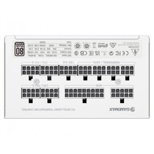 Блок живлення GAMEMAX GX-1050 PRO 1050W PCIE5.1 (GX-1050 PRO WH ATX3.1 PCIE5.1) White купити в Україні: Київ, Львів, Хмельницький, Тернопіль | Перевірка сумісності, низька ціна, відгуки, характеристики від TELEMART фото