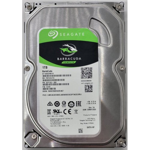 Жорсткий диск Seagate BarraCuda 1TB 64MB 7200RPM 3.5'' (ST1000DM010) (Відновлено продавцем, 811183) купити в Україні: Київ, Львів, Хмельницький, Тернопіль | Перевірка сумісності, низька ціна, відгуки, характеристики від TELEMART фото