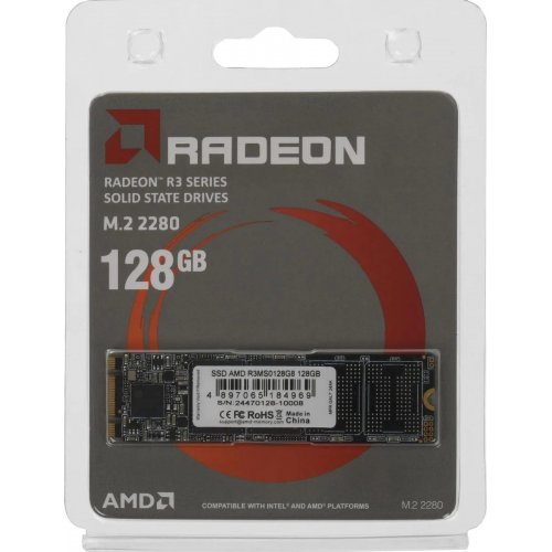SSD-диск AMD Radeon R3 3D NAND 128GB M.2 (2280 SATA) (R3MS0128G8) купити в Україні: Київ, Львів, Хмельницький, Тернопіль | Перевірка сумісності, низька ціна, відгуки, характеристики від TELEMART фото