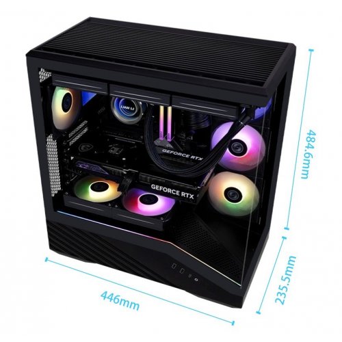 Корпус Lian Li Vector V100 Tempered Glass без БЖ (G99.V100X.01) Black купити в Україні: Київ, Львів, Хмельницький, Тернопіль, Івано-Франківськ | Перевірка сумісності, низька ціна, відгуки, характеристики від TELEMART фото