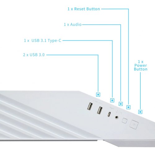 Корпус Lian Li Vector V100 Tempered Glass без БЖ (G99.V100W.01) White купити в Україні: Київ, Львів, Хмельницький, Тернопіль | Перевірка сумісності, низька ціна, відгуки, характеристики від TELEMART фото