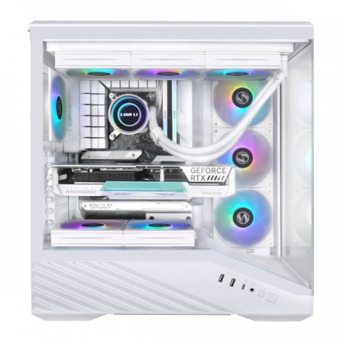 Корпус Lian Li Vector V100 Tempered Glass без БЖ (G99.V100W.01) White купити в Україні: Київ, Львів, Хмельницький, Тернопіль, Івано-Франківськ | Перевірка сумісності, низька ціна, відгуки, характеристики від TELEMART фото