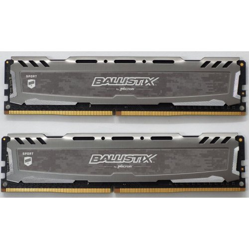 Озп Crucial DDR4 16GB (2x8GB) 2666Mhz Ballistix Sport LT Grey (BLS2C8G4D26BFSB) (Відновлено продавцем, 811621) купити в Україні: Київ, Львів, Хмельницький, Тернопіль | Перевірка сумісності, низька ціна, відгуки, характеристики від TELEMART фото