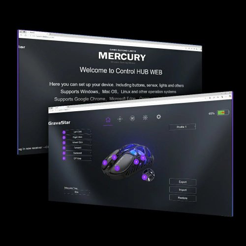 Миша GravaStar Mercury X RGB Wireless (GSX_GRY) Interstellar Silver купити в Україні: Київ, Львів, Хмельницький, Тернопіль | Низька ціна, відгуки, характеристики від TELEMART фото