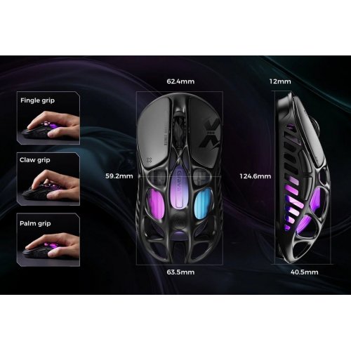Мышка GravaStar Mercury X Pro 8K RGB Wireless (GSXPRO_BLK) Black купить в Украине: Киев, Днепр, Харьков, Одесса  | Низкая цена, отзывы, характеристики от TELEMART фото