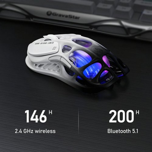 Миша GravaStar Mercury M1 Pro RGB Wireless (GRAVASTARM1PRO_GBLK) Gradient Black купити в Україні: Київ, Львів, Хмельницький, Тернопіль | Низька ціна, відгуки, характеристики від TELEMART фото