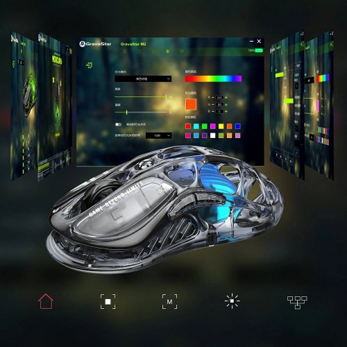 Миша GravaStar Mercury M2 RGB Wireless (GRAVASTARM2_XTAL_BLK) Transparent Black купити в Україні: Київ, Львів, Хмельницький, Тернопіль | Низька ціна, відгуки, характеристики від TELEMART фото