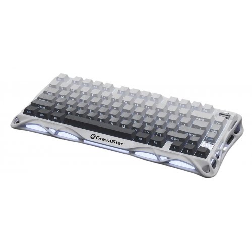 Клавіатура GravaStar Mercury K1 RGB GravaStar x Kailh Cheery Pink Linear Switches Wireless (GSK1_GWHT) White купити в Україні: Київ, Львів, Хмельницький, Тернопіль | Низька ціна, відгуки, характеристики від TELEMART фото
