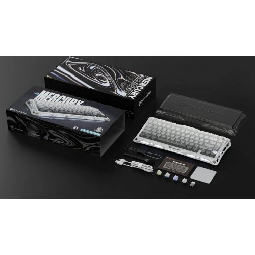 Клавіатура GravaStar Mercury K1 RGB GravaStar x Kailh Cheery Pink Linear Switches Wireless (GSK1_GWHT) White купити в Україні: Київ, Львів, Хмельницький, Тернопіль | Низька ціна, відгуки, характеристики від TELEMART фото
